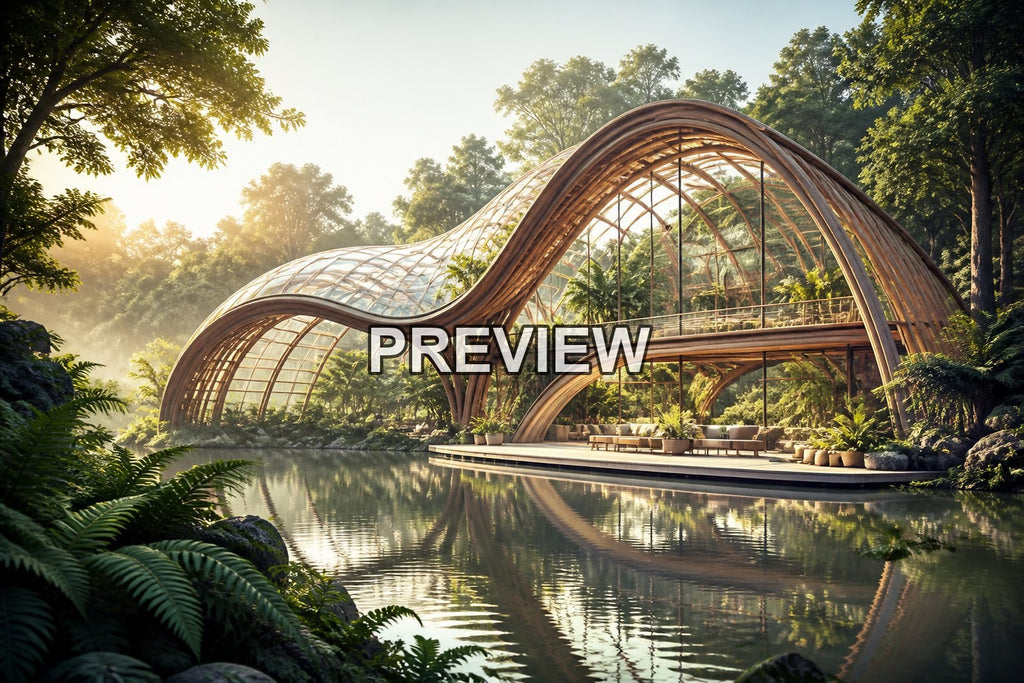 Dreamlike Greenhouses – 10 Desktop & Phone Wallpaper Bundle – preview 2