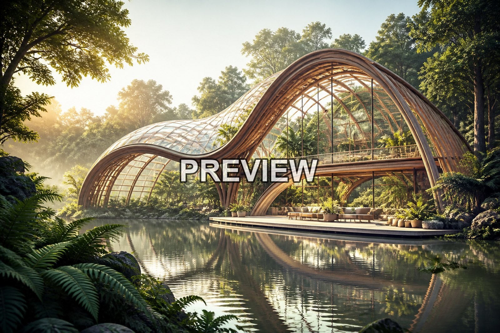 Dreamlike Greenhouses – 10 Desktop & Phone Wallpaper Bundle – preview 2
