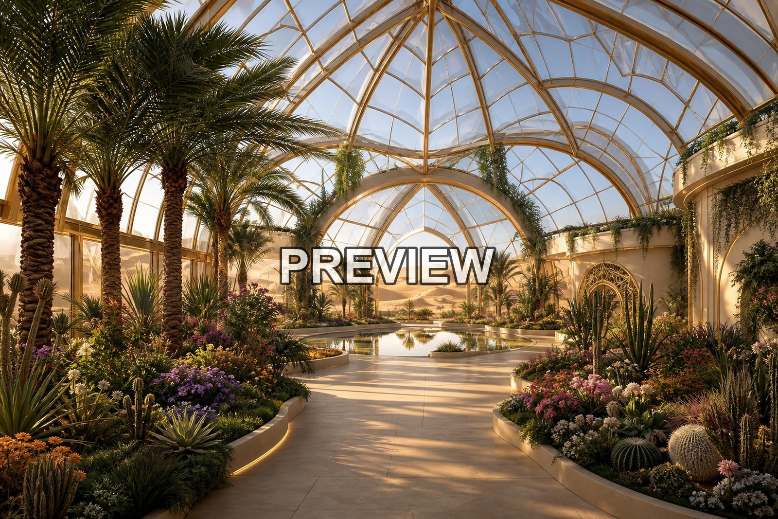Dreamlike Greenhouses – 10 Desktop & Phone Wallpaper Bundle – preview 3