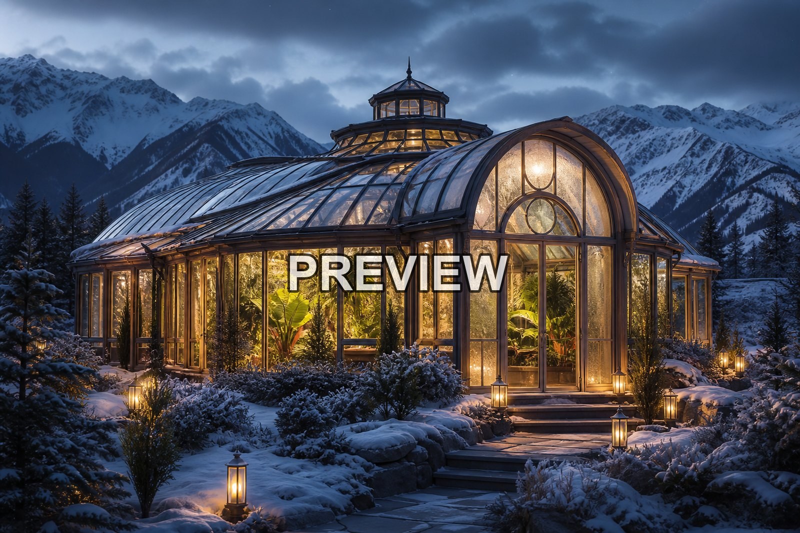 Dreamlike Greenhouses – 10 Desktop & Phone Wallpaper Bundle – preview 4