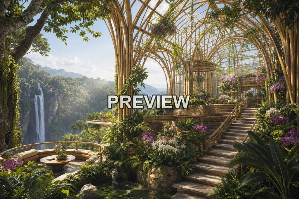 Dreamlike Greenhouses – 10 Desktop & Phone Wallpaper Bundle – preview 5