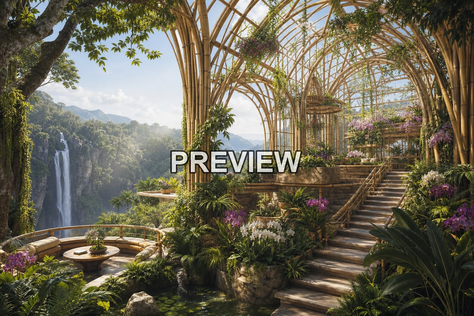 Dreamlike Greenhouses – 10 Desktop & Phone Wallpaper Bundle – preview 5