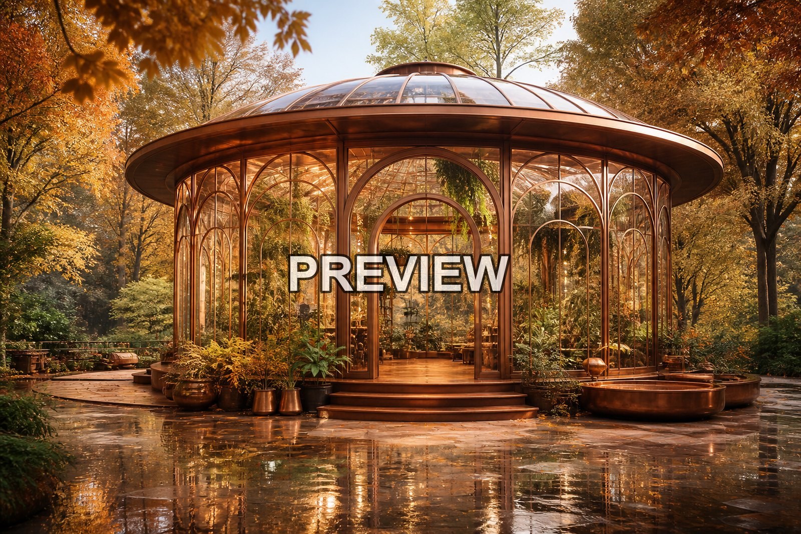 Dreamlike Greenhouses – 10 Desktop & Phone Wallpaper Bundle – preview 6