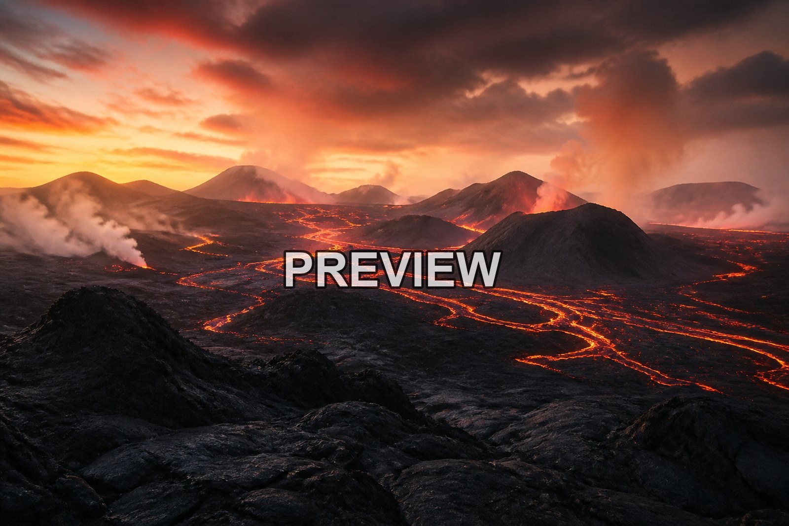 Volcanic Landscapes and Lava – 10 Desktop & Phone Wallpaper Bundle – preview 1