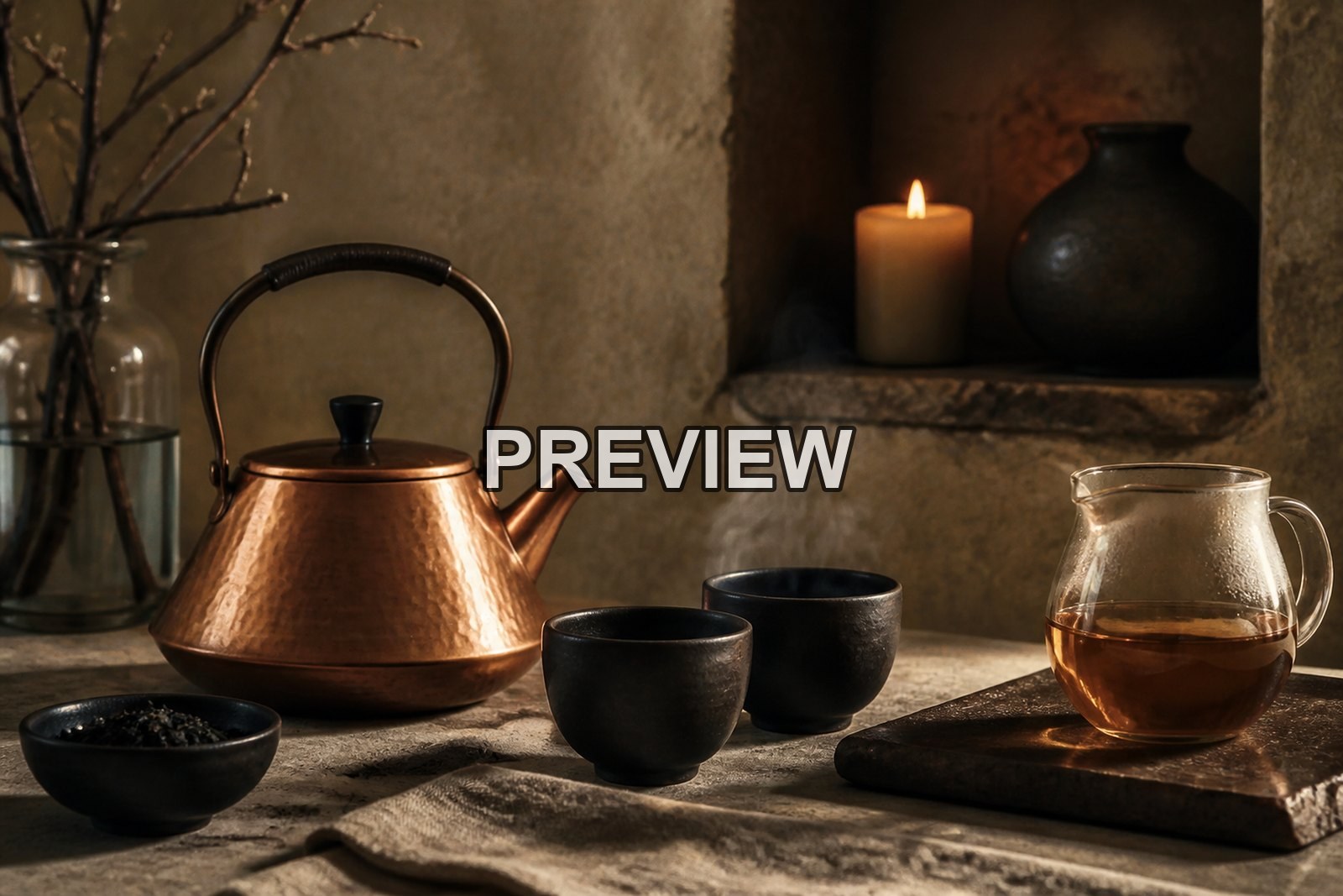 Unbranded Tea Ceremony Still Lifes – 10 Desktop & Phone Wallpaper Bundle – preview 9