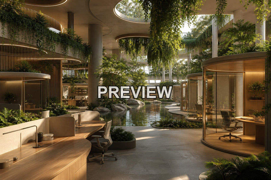 Futuristic Offices – 10 Desktop & Phone Wallpaper Bundle – preview 3