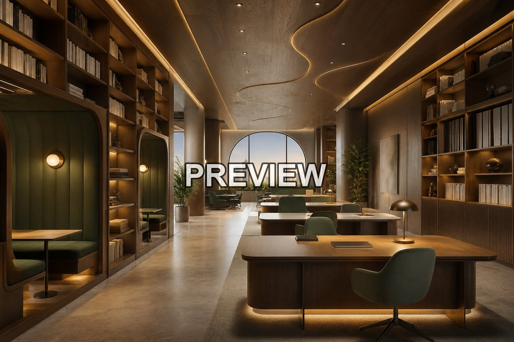 Futuristic Offices – 10 Desktop & Phone Wallpaper Bundle – preview 5