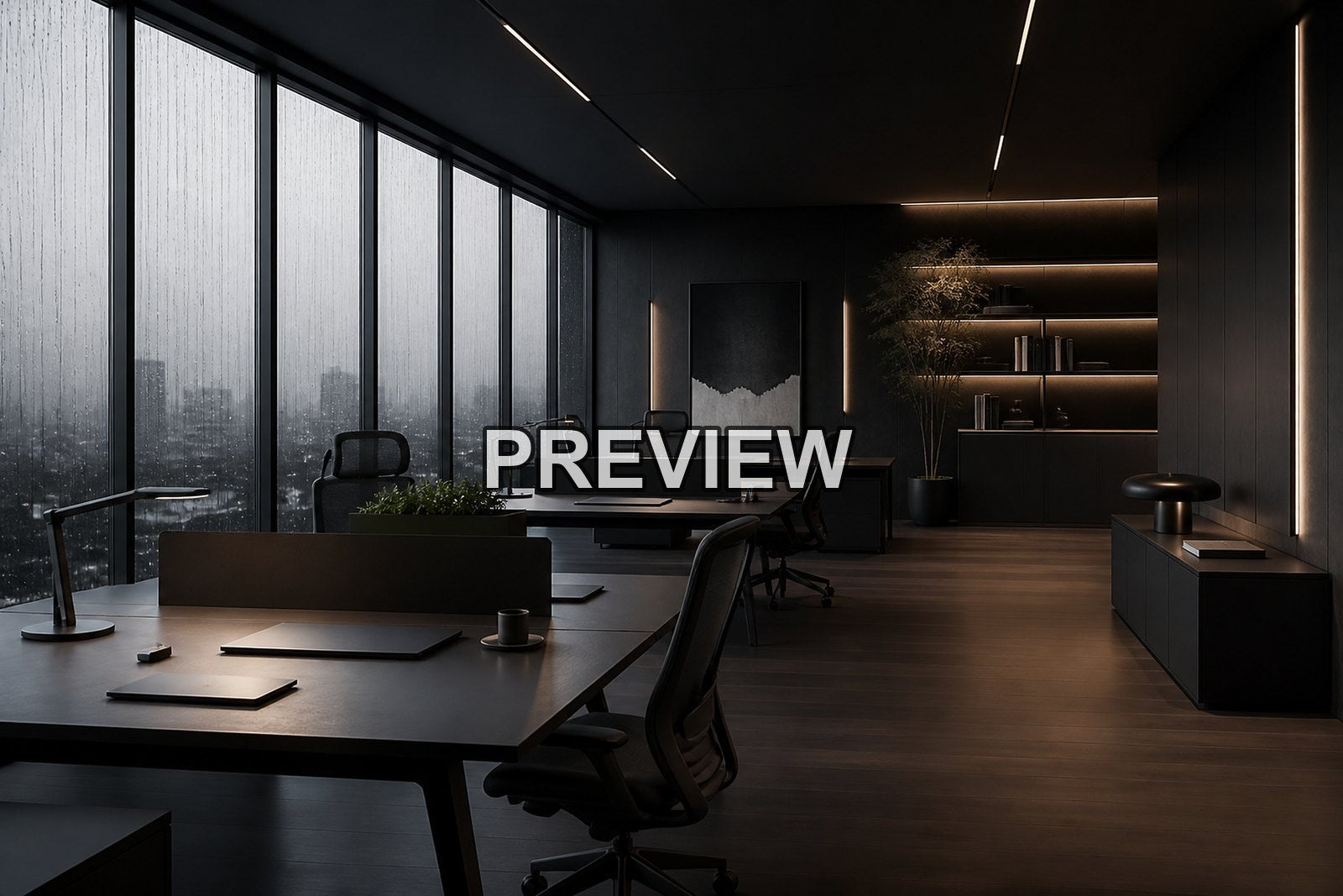Futuristic Offices – 10 Desktop & Phone Wallpaper Bundle – preview 8