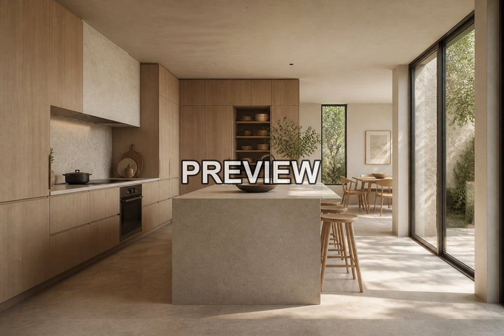 Minimalist Kitchens – 10 Desktop & Phone Wallpaper Bundle – preview 1
