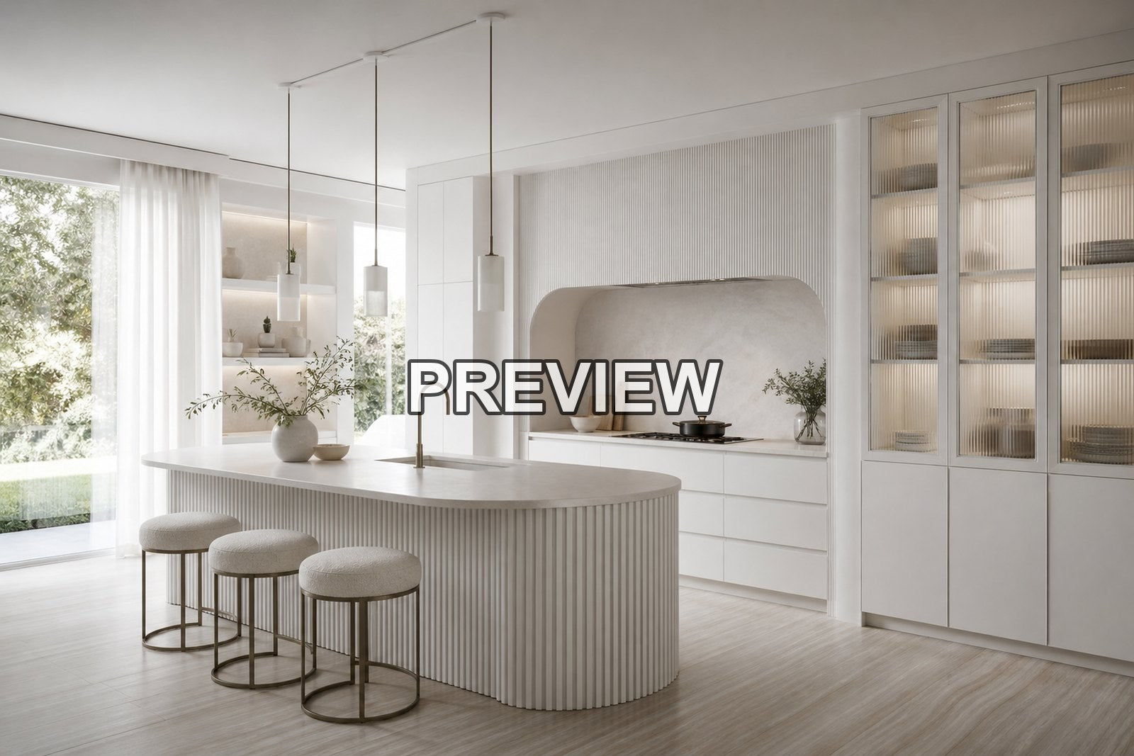 Minimalist Kitchens – 10 Desktop & Phone Wallpaper Bundle – preview 8
