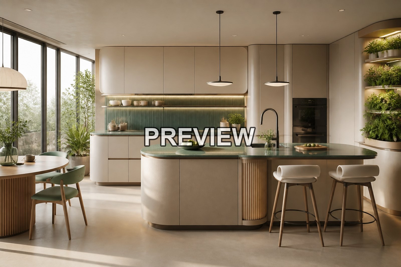 Minimalist Kitchens – 10 Desktop & Phone Wallpaper Bundle – preview 10