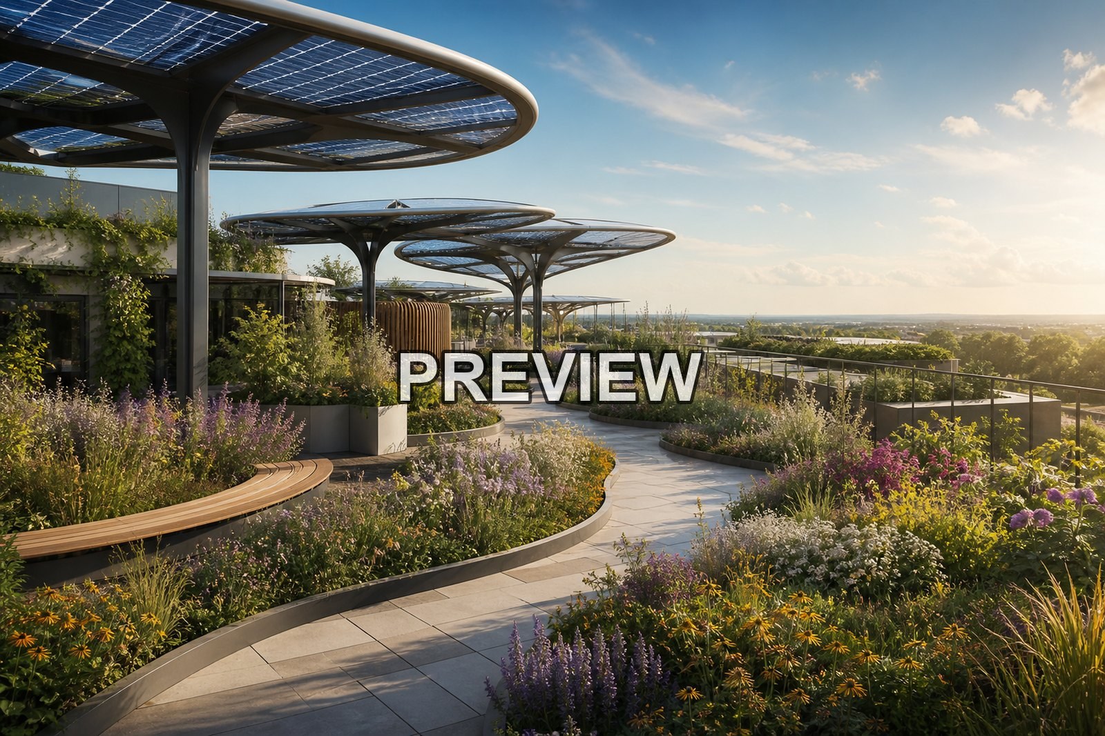 Urban Rooftop Gardens – 10 Desktop & Phone Wallpaper Bundle – preview 10