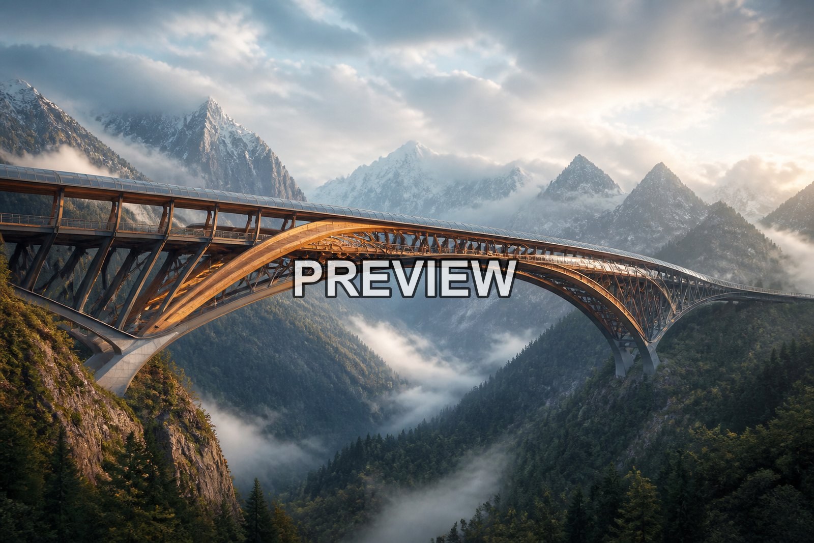 Futuristic Bridges – 10 Desktop & Phone Wallpaper Bundle – preview 2