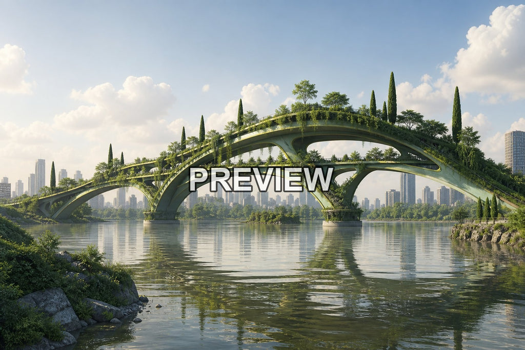 Futuristic Bridges – 10 Desktop & Phone Wallpaper Bundle – preview 5