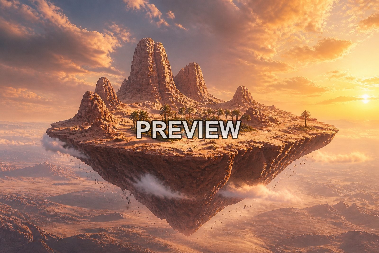 Floating Islands – 10 Desktop & Phone Wallpaper Bundle – preview 3