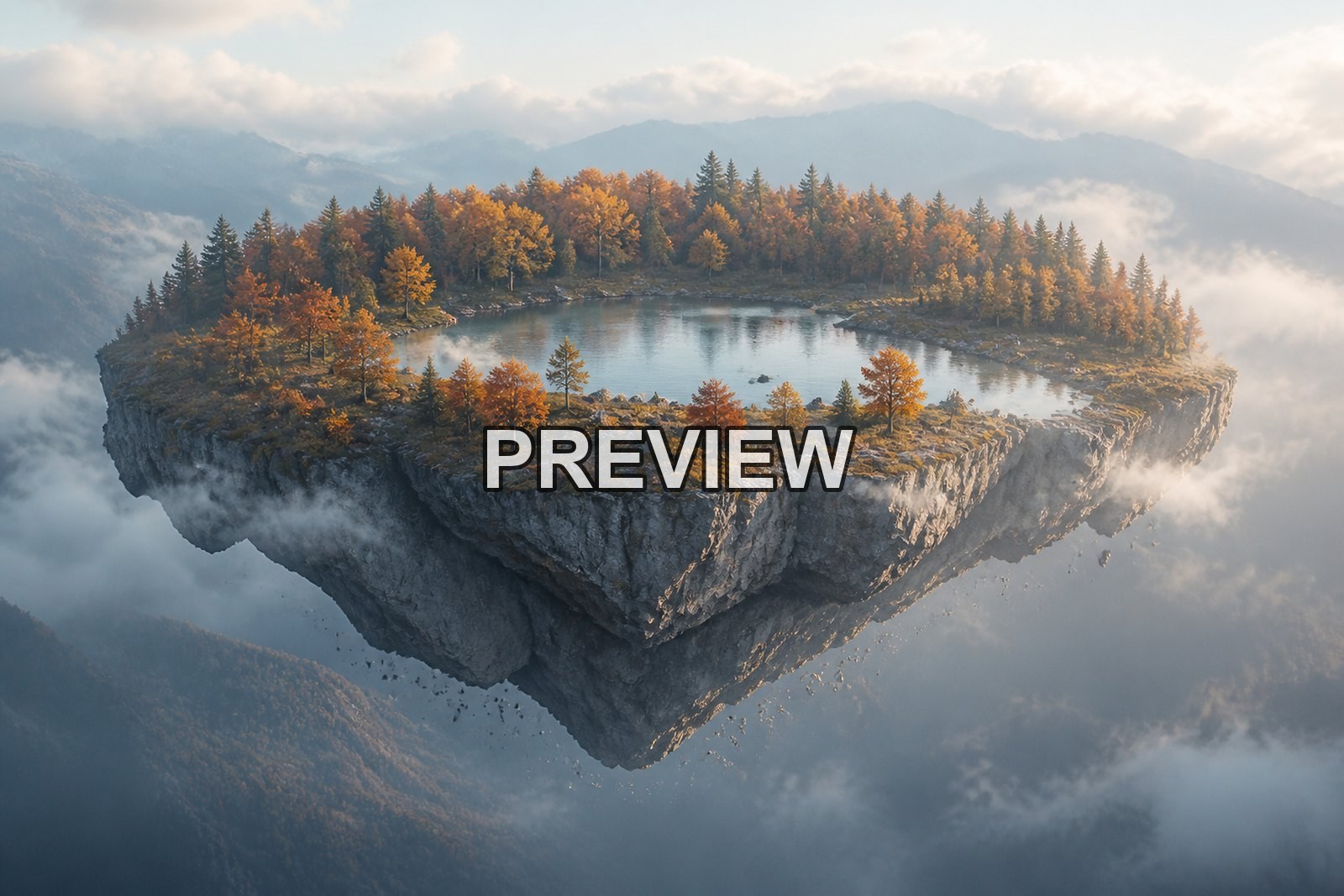 Floating Islands – 10 Desktop & Phone Wallpaper Bundle – preview 6