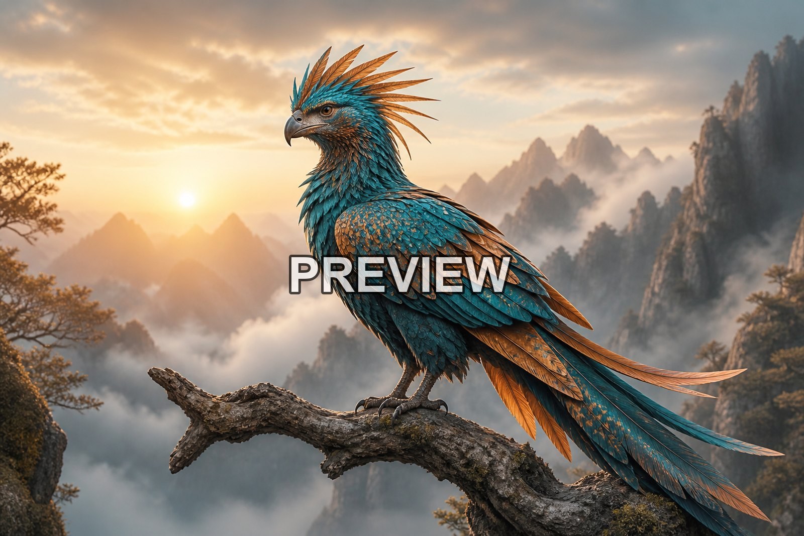 Fantasy Birds – 10 Desktop & Phone Wallpaper Bundle – preview 1