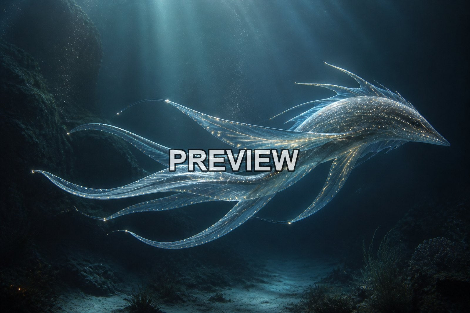 Fantasy Sea Creatures – 10 Desktop & Phone Wallpaper Bundle – preview 5