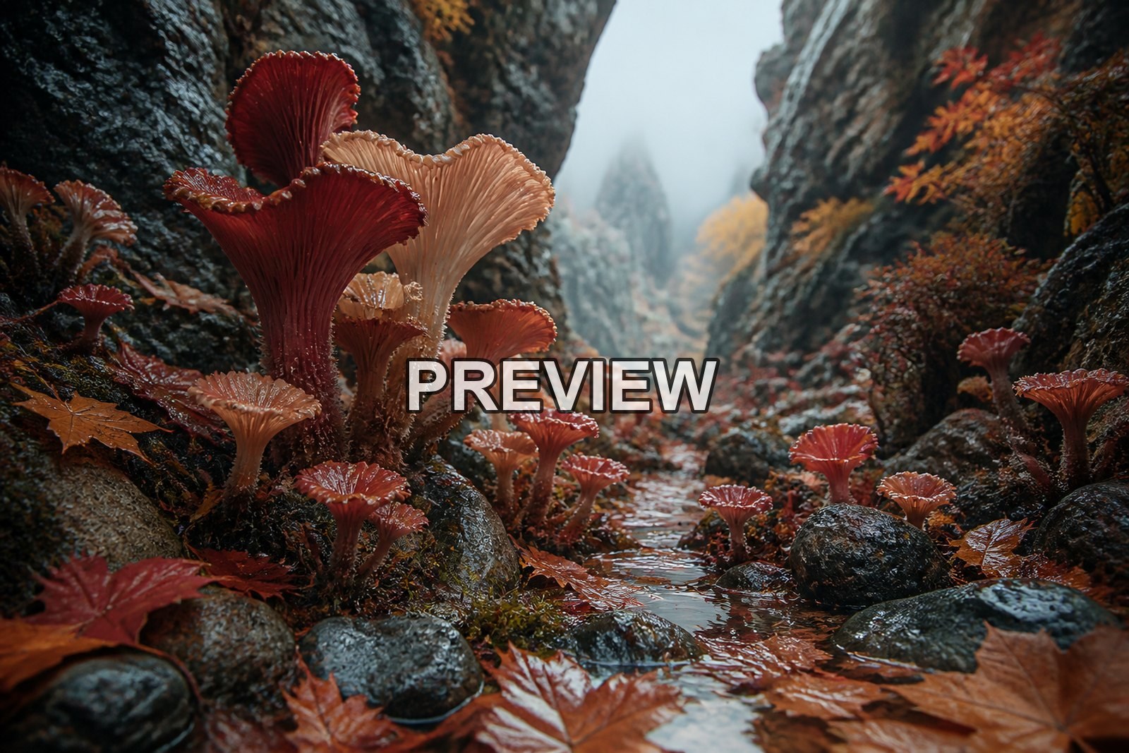 Fantasy Mushroom Worlds – 10 Desktop & Phone Wallpaper Bundle – preview 3