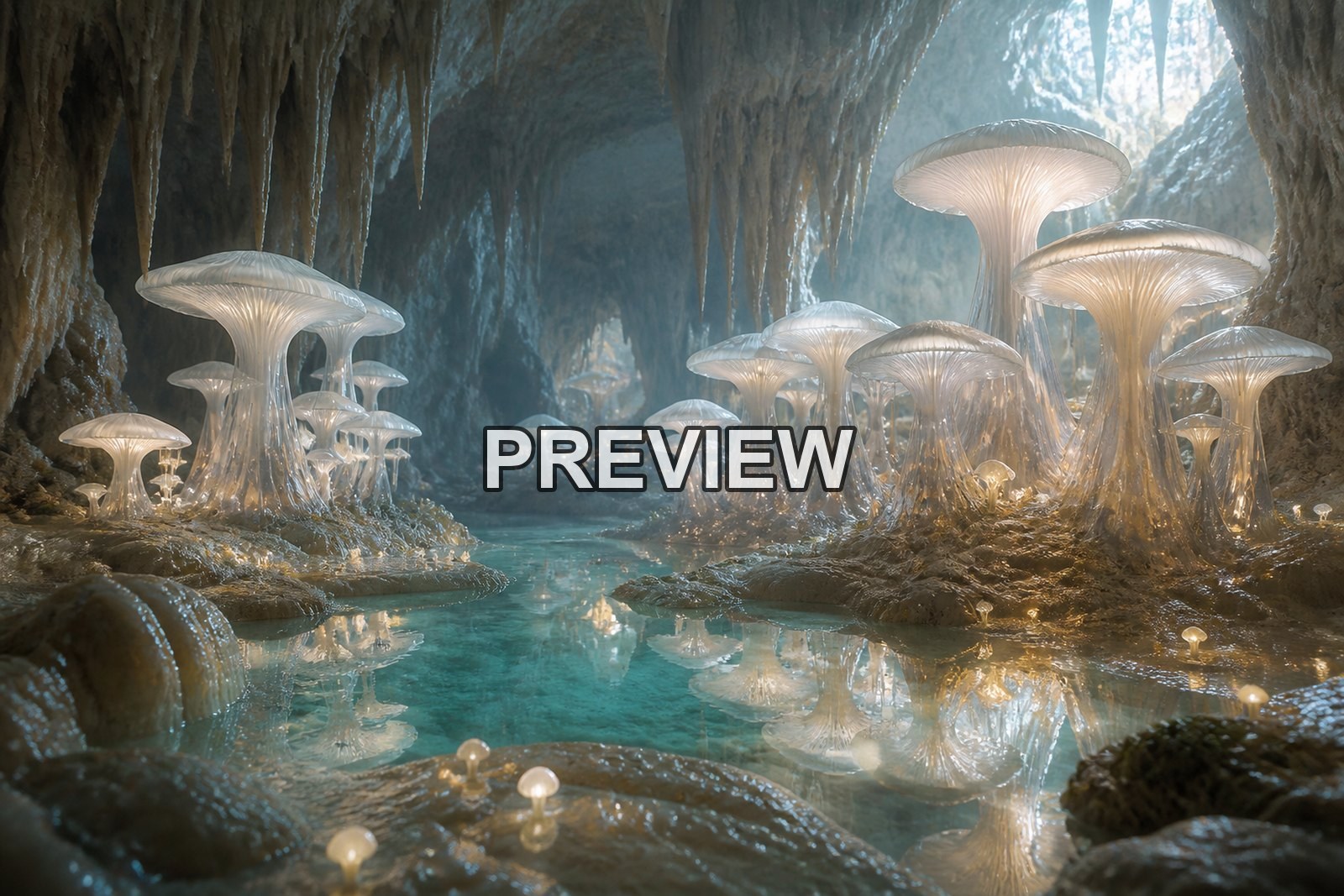 Fantasy Mushroom Worlds – 10 Desktop & Phone Wallpaper Bundle – preview 4