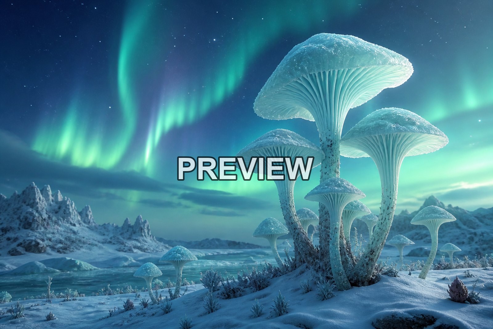 Fantasy Mushroom Worlds – 10 Desktop & Phone Wallpaper Bundle – preview 6