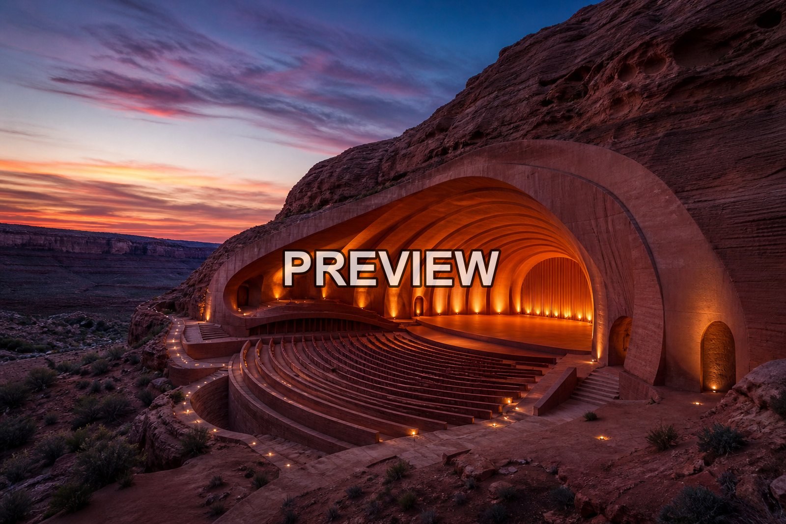 Futuristic Concert Halls – 10 Desktop & Phone Wallpaper Bundle – preview 3