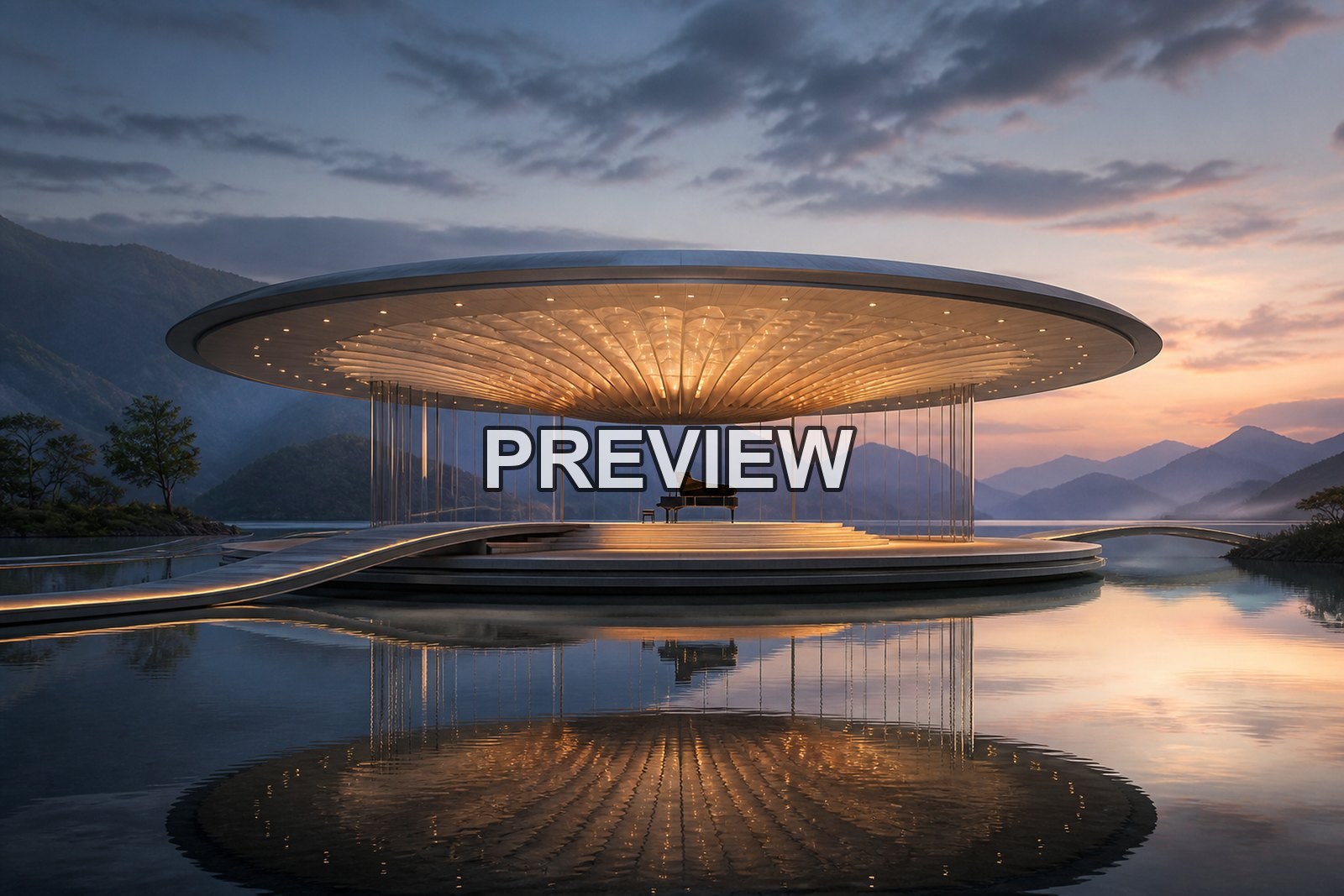 Futuristic Concert Halls – 10 Desktop & Phone Wallpaper Bundle – preview 5