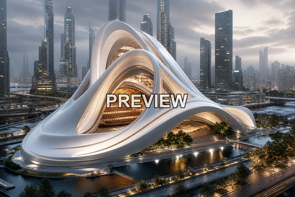 Futuristic Concert Halls – 10 Desktop & Phone Wallpaper Bundle – preview 7