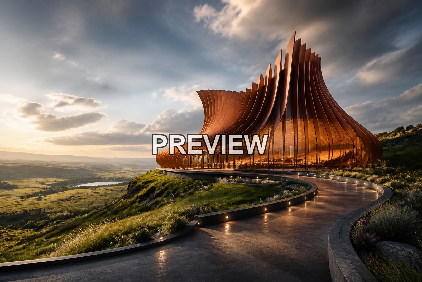 Futuristic Concert Halls – 10 Desktop & Phone Wallpaper Bundle – preview 10