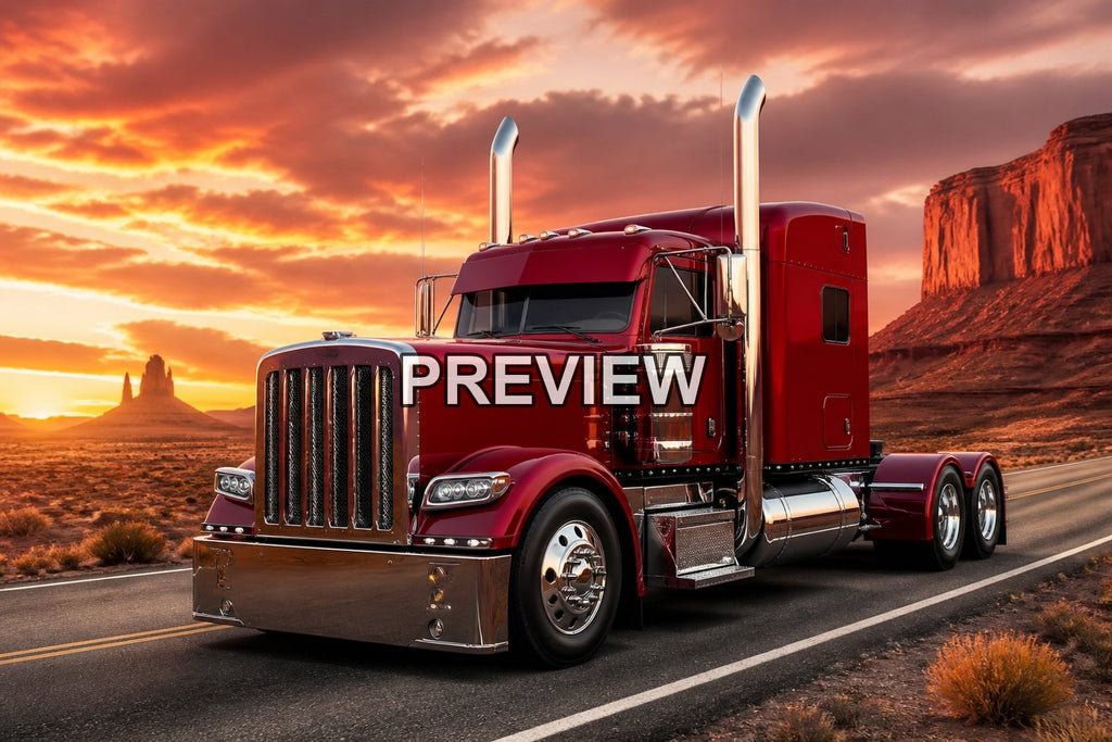 American Trucks on Desert Roads – 10 Desktop & Phone Wallpaper Bundle – preview 1
