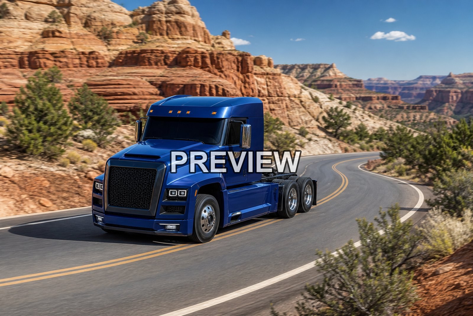 American Trucks on Desert Roads – 10 Desktop & Phone Wallpaper Bundle – preview 4