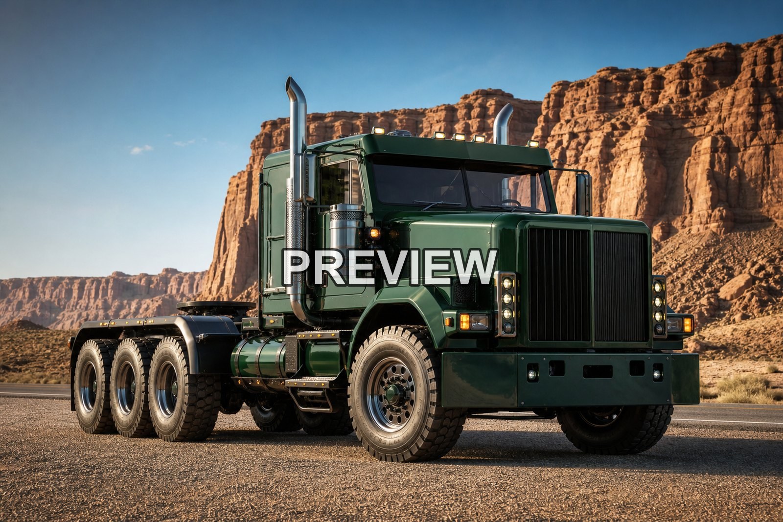 American Trucks on Desert Roads – 10 Desktop & Phone Wallpaper Bundle – preview 6