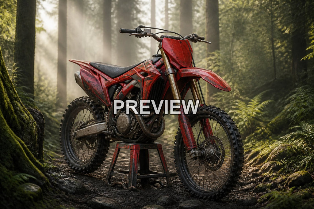 Motocross in the Forest – 10 Desktop & Phone Wallpaper Bundle – preview 1