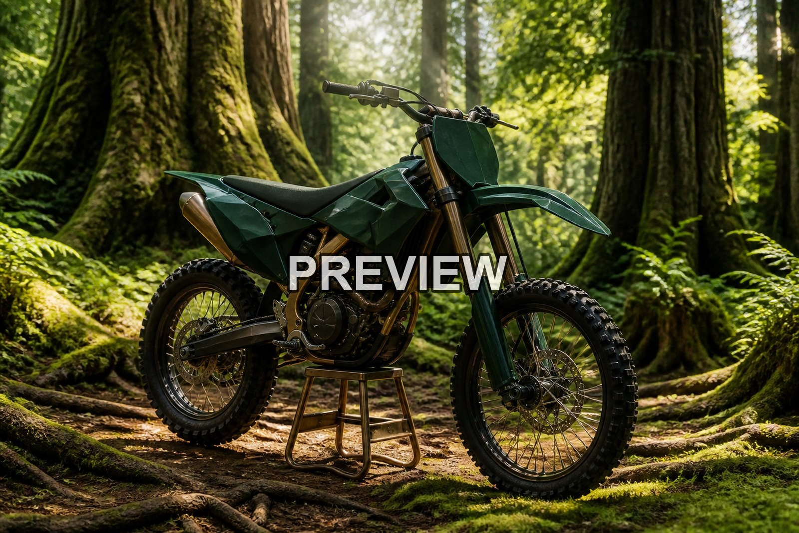 Motocross in the Forest – 10 Desktop & Phone Wallpaper Bundle – preview 5