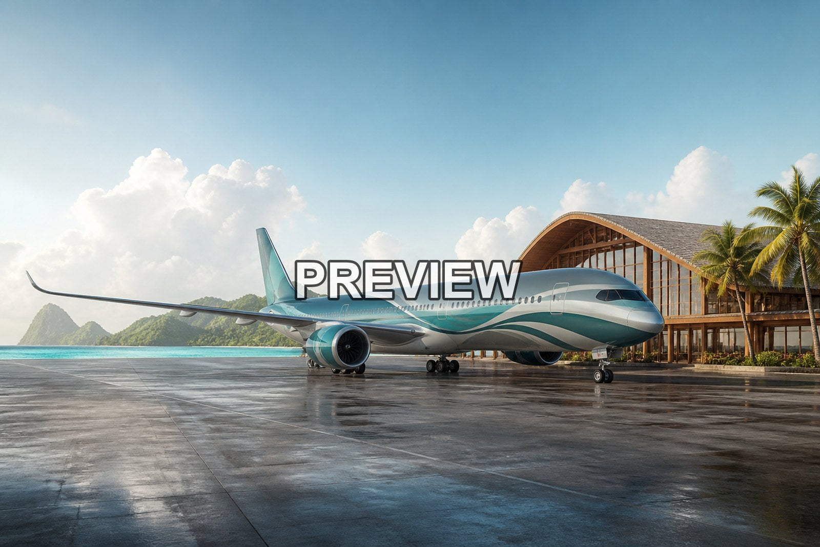 Fictional Passenger Planes – 10 Desktop & Phone Wallpaper Bundle – preview 3