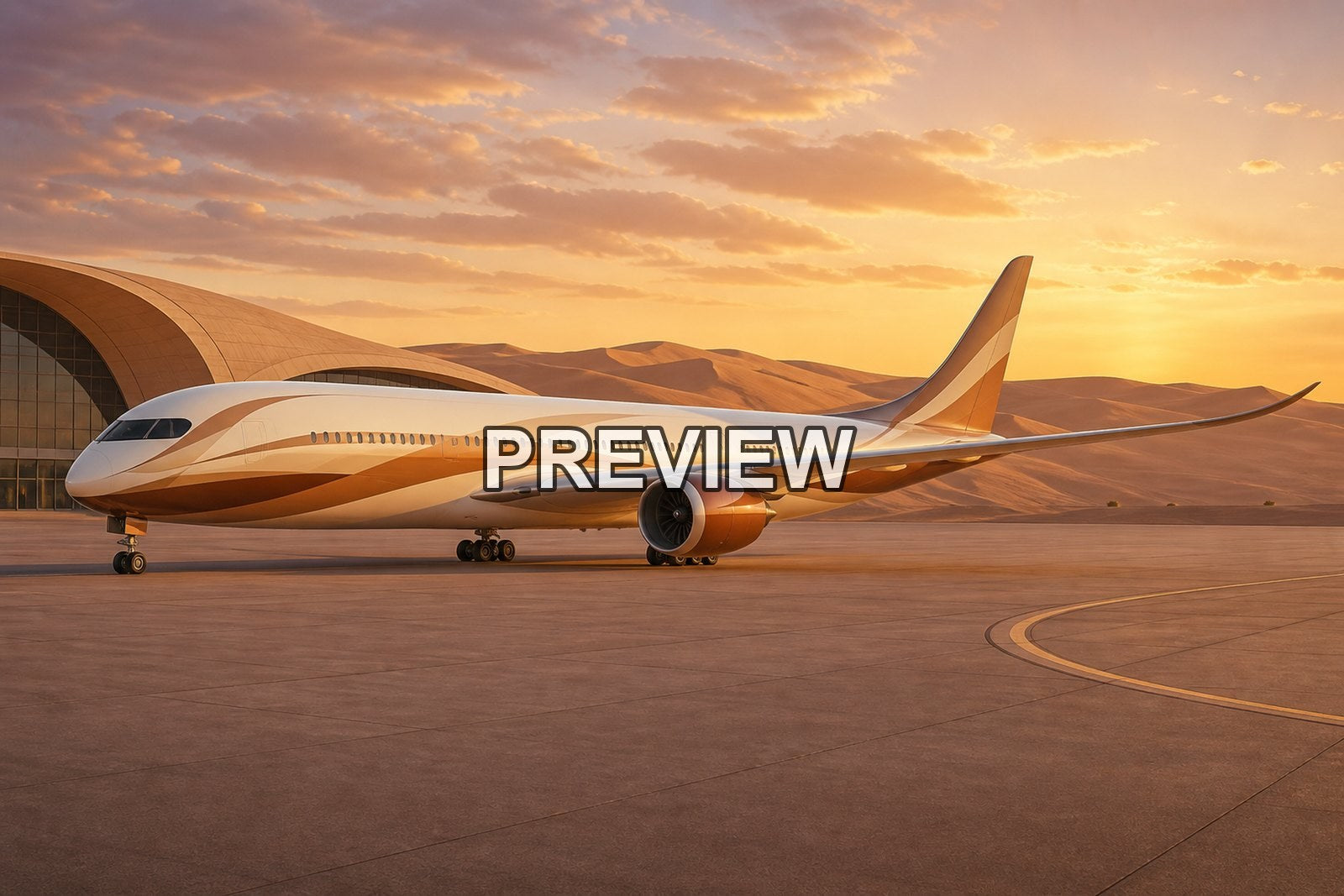 Fictional Passenger Planes – 10 Desktop & Phone Wallpaper Bundle – preview 5