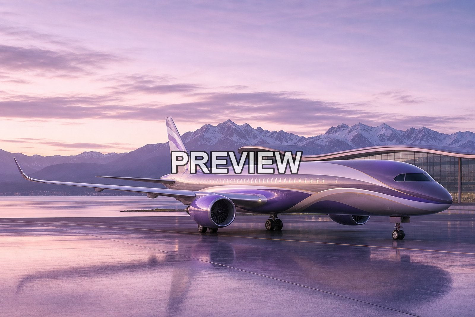 Fictional Passenger Planes – 10 Desktop & Phone Wallpaper Bundle – preview 7