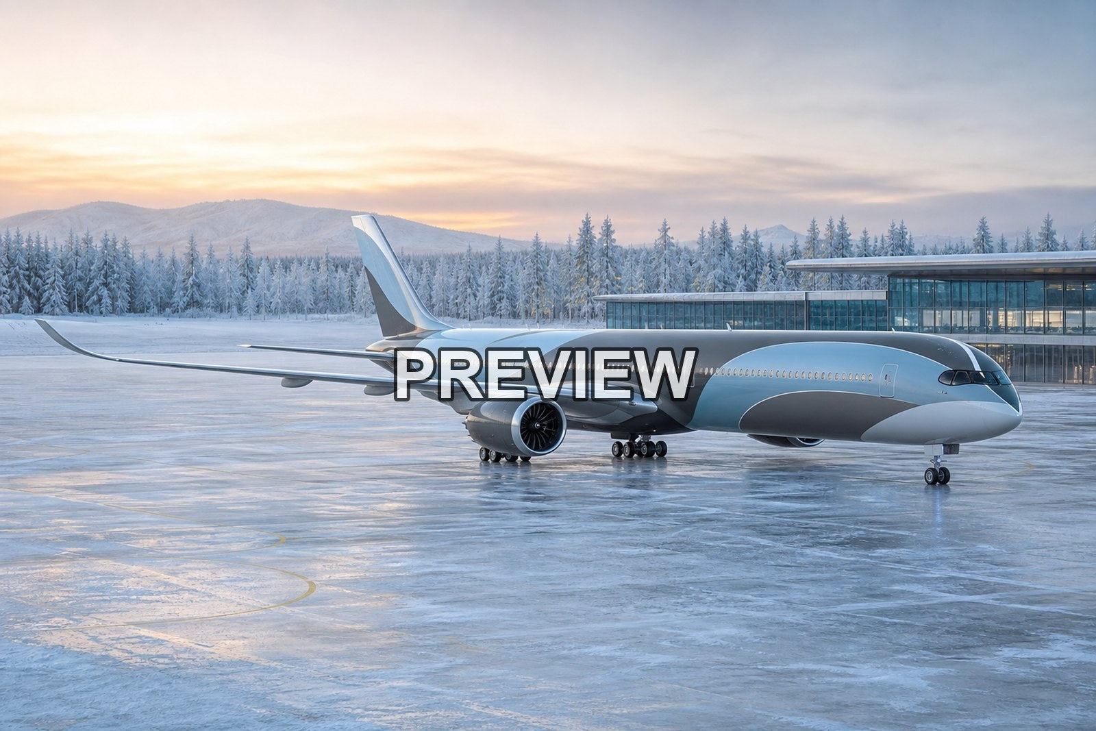 Fictional Passenger Planes – 10 Desktop & Phone Wallpaper Bundle – preview 8