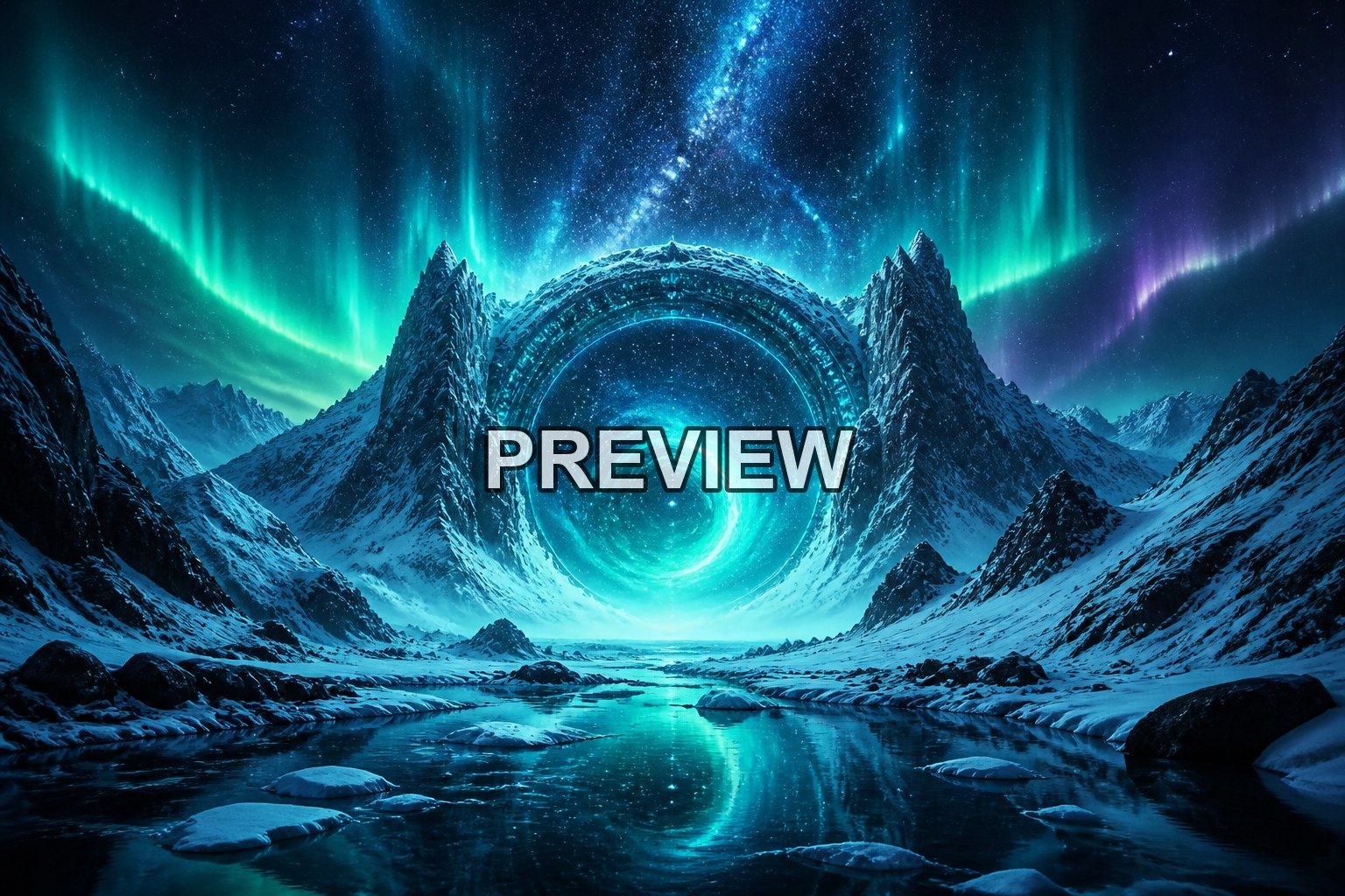 Cosmic Portals – 10 Desktop & Phone Wallpaper Bundle – preview 2