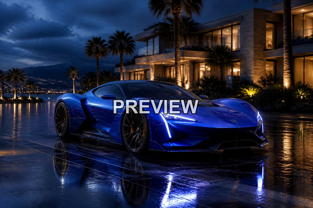 Supercars in a Futuristic City – 10 Desktop & Phone Wallpaper Bundle – preview 1
