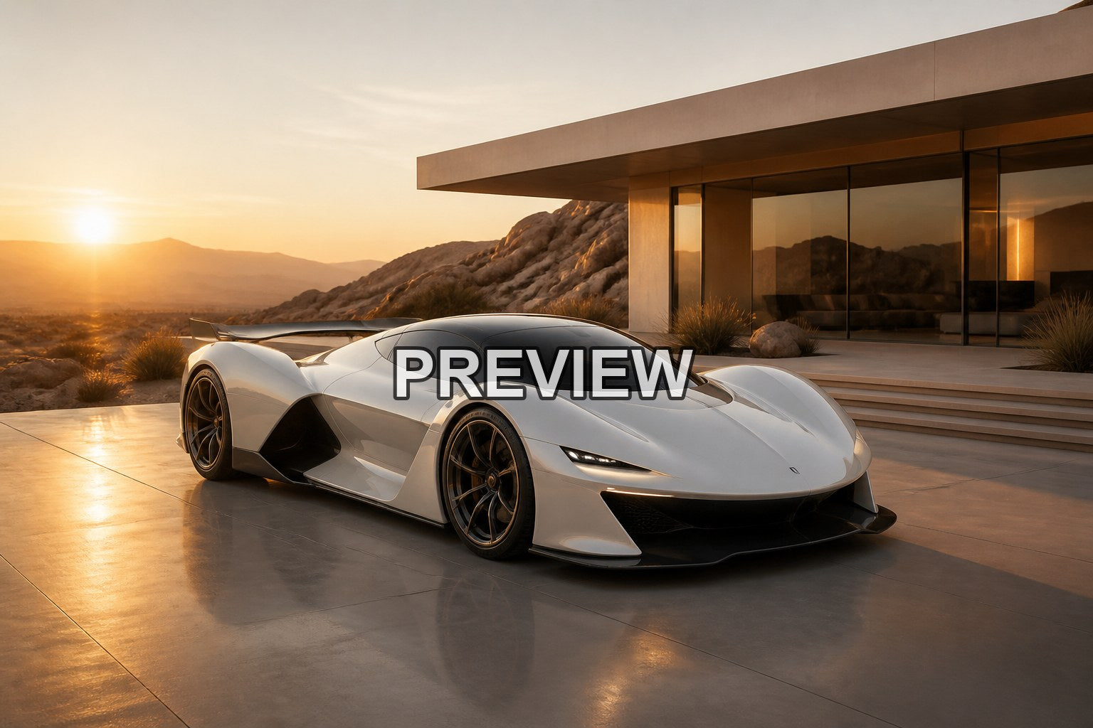 Supercars in a Futuristic City – 10 Desktop & Phone Wallpaper Bundle – preview 2
