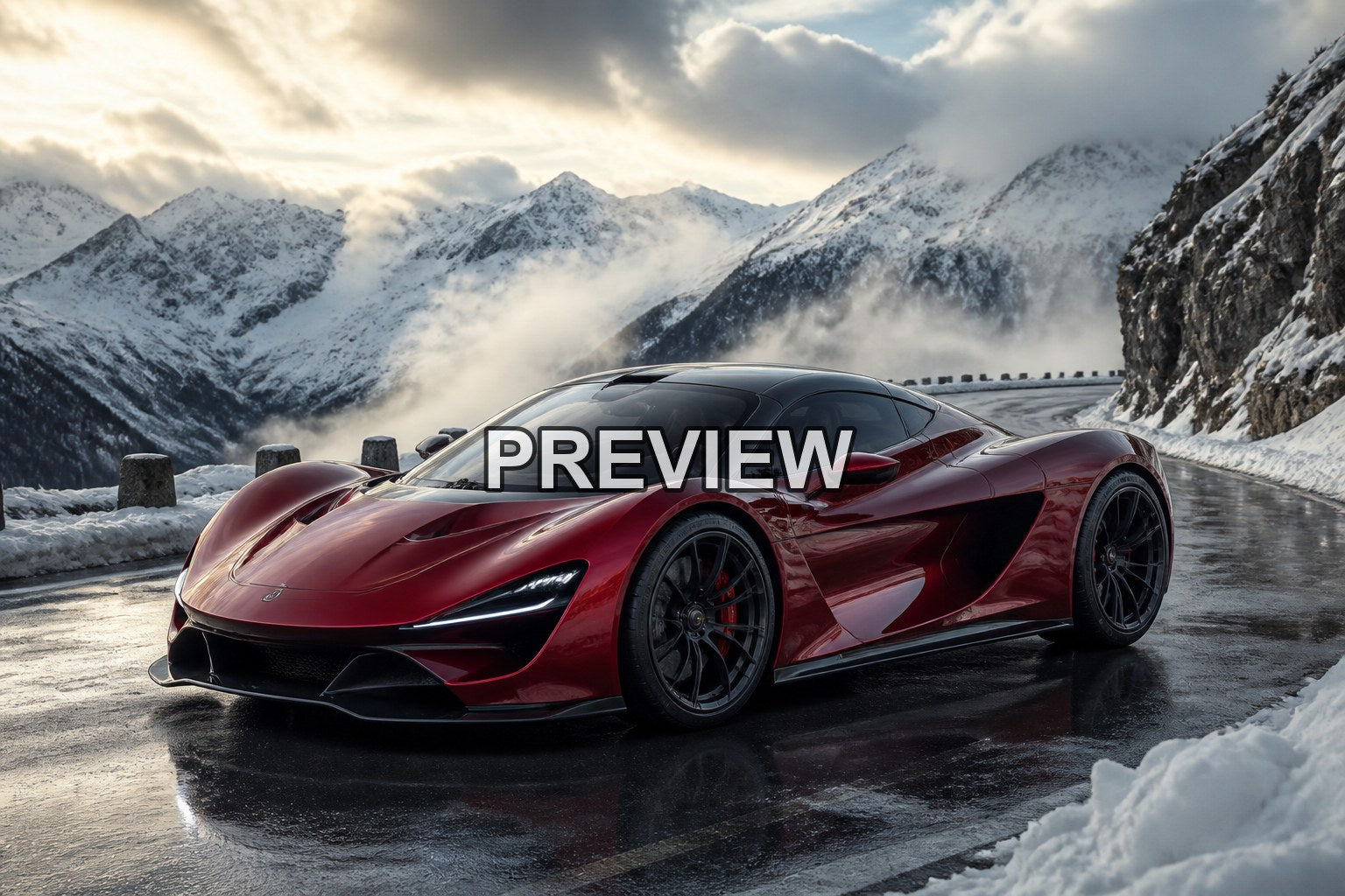 Supercars in a Futuristic City – 10 Desktop & Phone Wallpaper Bundle – preview 3
