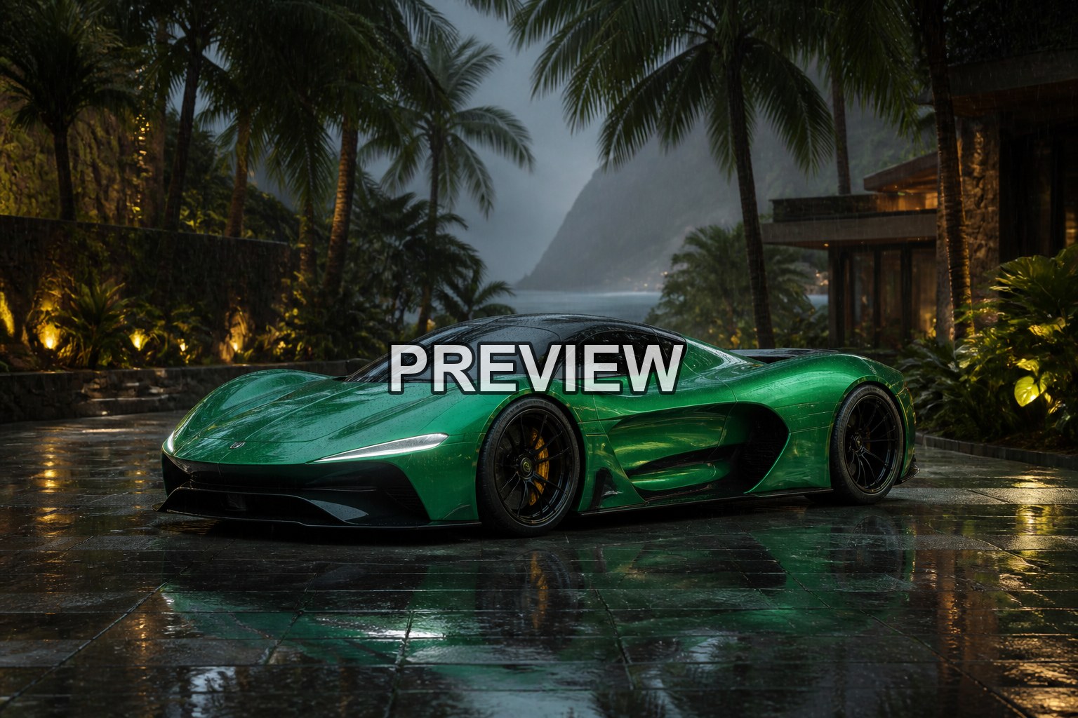 Supercars in a Futuristic City – 10 Desktop & Phone Wallpaper Bundle – preview 6