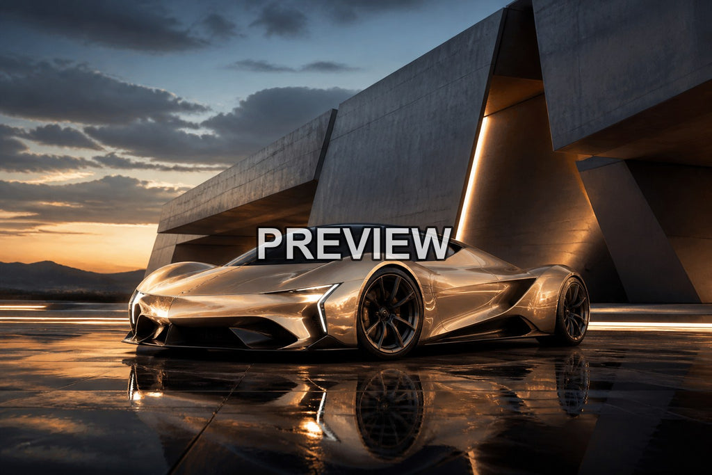 Supercars in a Futuristic City – 10 Desktop & Phone Wallpaper Bundle – preview 7