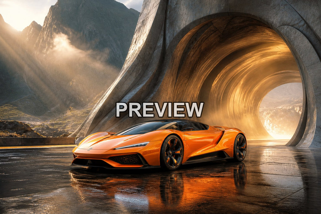 Supercars in a Futuristic City – 10 Desktop & Phone Wallpaper Bundle – preview 9